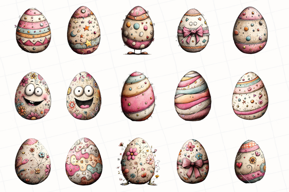 Whimsical Easter Egg Clipart, an Illustration by OK Design (Photo 3 of 6)