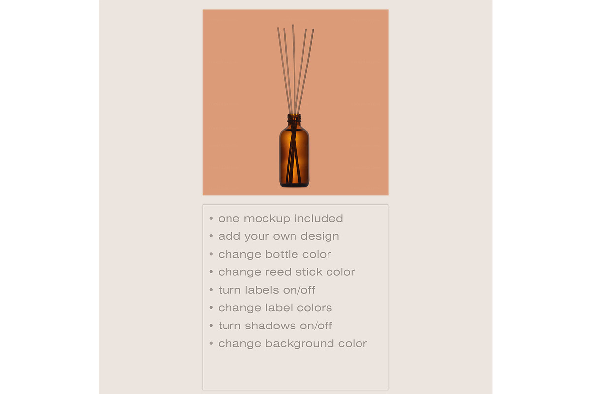 Amber Reed Diffuser Mockup, a Packaging Mockup by Copal (Photo 2 of 11)