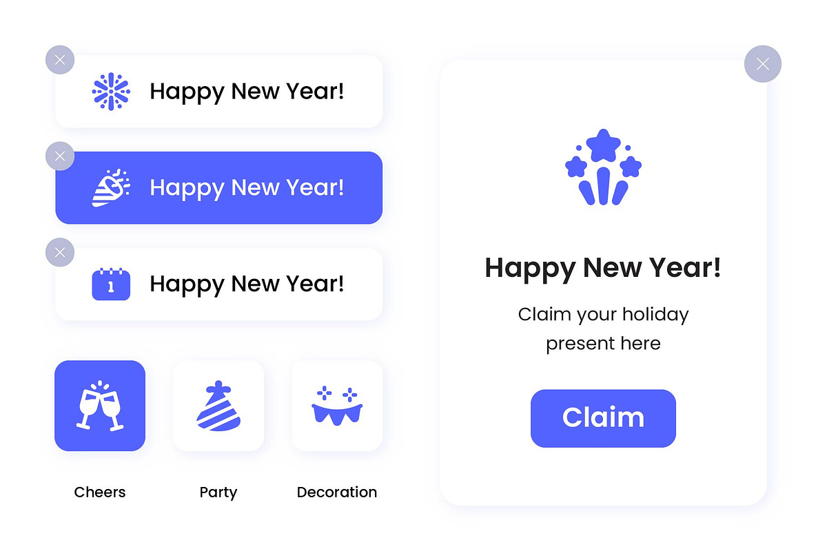 New Year Solid Icon Set, a Solid Icon by DailyYouth (Photo 3 of 4)