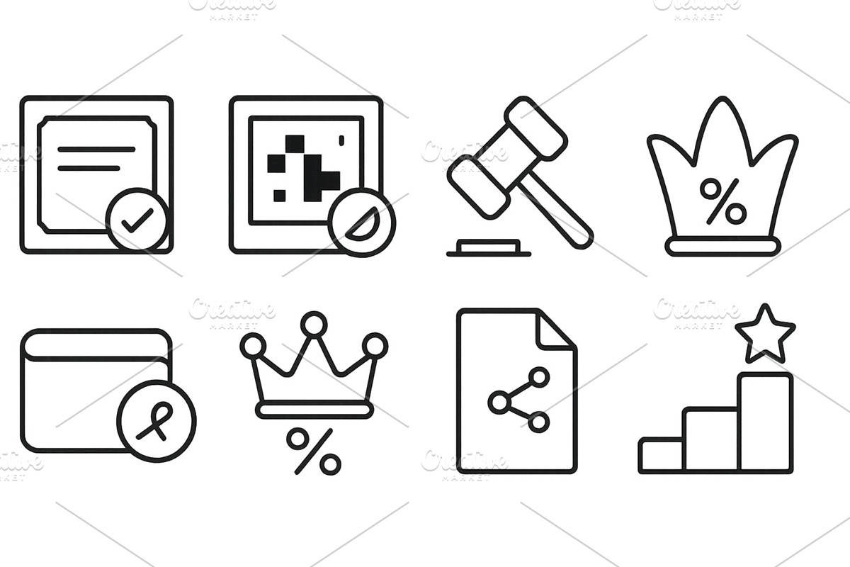 Icons representing various legal and, a Finance Illustration by ZinetroN