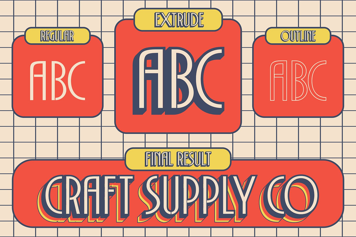 Acello 3D, a Sans Serif Font by Craft Supply Co. (Photo 4 of 8)