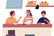 Friends have lunch in the cafe, a Food Illustration by Good Studio (Thumbnail 3 of 3)