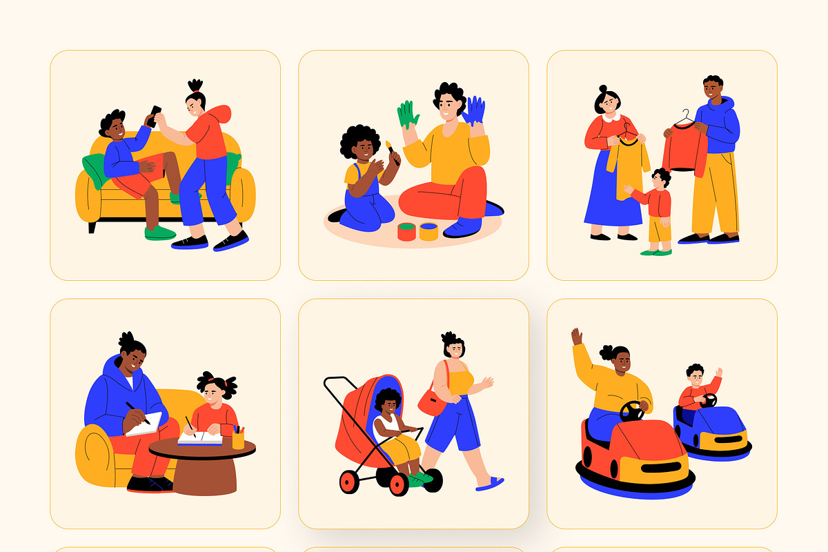 Family Illustration Art Set, a Person Illustration by Brickclay (Photo 8 of 9)