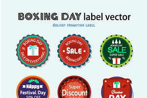 Boxing day label vector promotion