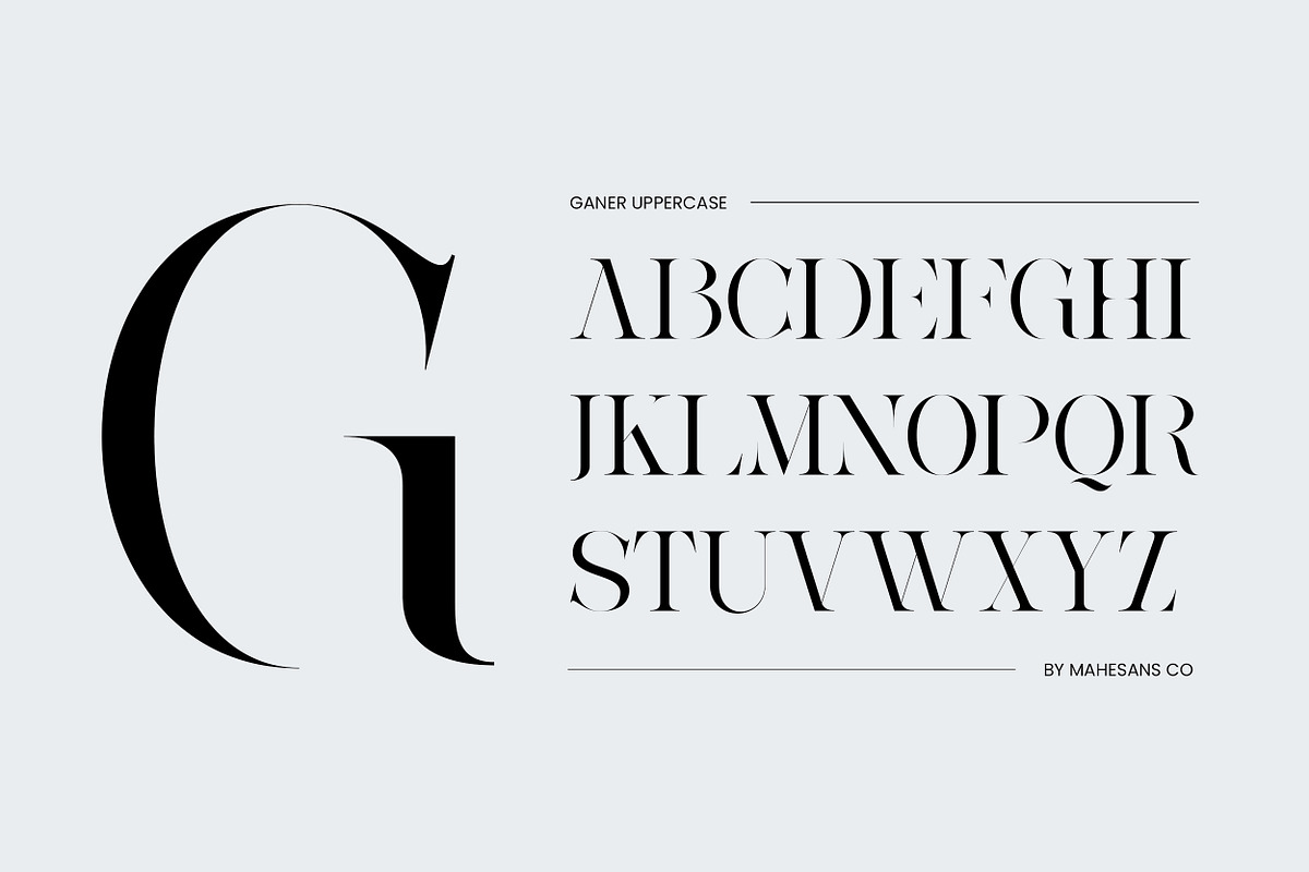 Ganer | Serif Display Typeface, a Serif Font by Mahesans Co (Photo 2 of 10)