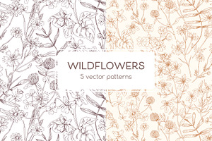 Wild Flowers Seamless Patterns