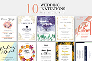10 Wedding Invitations - Bundle 1, an Invitation Template by Print The Love Boutique (Thumbnail 1 of 2)