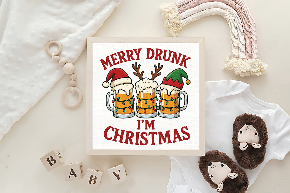 Merry Drunk I'm Christmas Beer, an Illustration by CraftArtStudio (Photo 4 of 4)