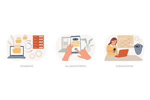 Automation software isolated cartoon, a Technology Illustration by Visual Generation