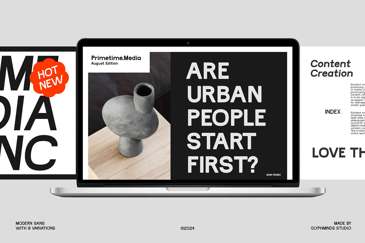 Onlygraphic - 8 Variations Included, a Sans Serif Font by Glyphminds Studios (Photo 6 of 10)