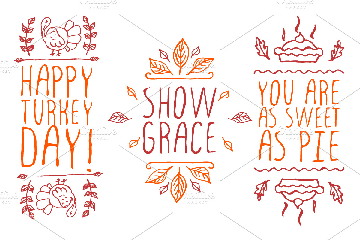 Thanksgiving - handdrawn elements, an Illustration by AV Design (Photo 1 of 4)