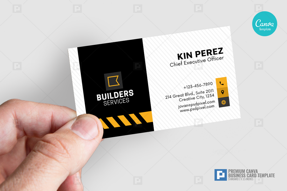 Construction Canva Business Card 16, a Business Card Template by PSDPixel (Photo 4 of 4)