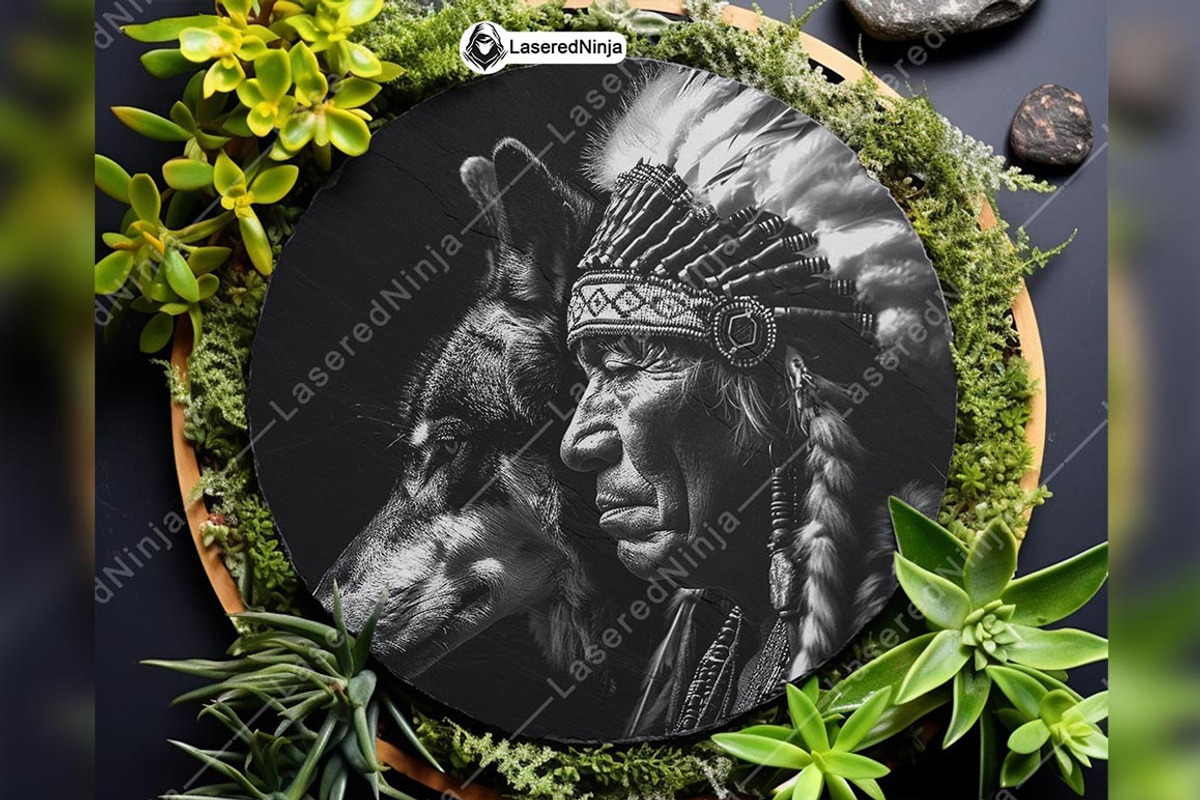 Native Indian Headdress Wolf Dog, a Background Graphic by LaseredNinja (Photo 3 of 7)
