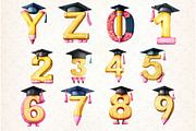 School Pencil Alphabet Clipart Bundl, an Illustration by Libby Wishes (Thumbnail 3 of 7)