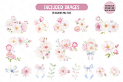Watercolor Elegant Pink Flowers, an Illustration by TatiMockup (Thumbnail 2 of 4)