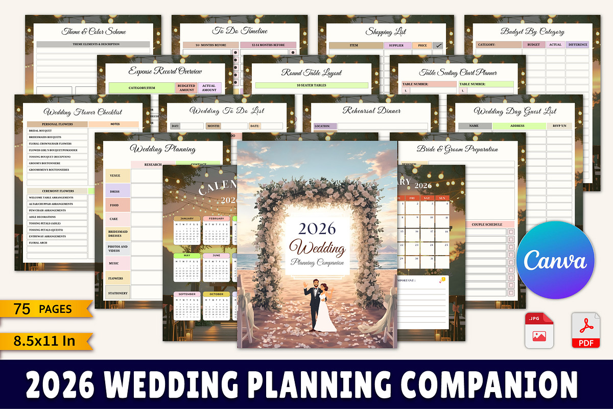 2026 Wedding Planning Companion, a Stationery Template by Designmela01 (Photo 1 of 10)