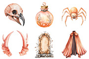 Peach Colored Halloween Clipart, a Seasonal Illustration by CitraGraphics (Thumbnail 3 of 9)