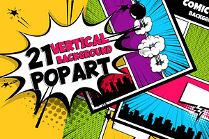 21 SET Comic Book Pop art background