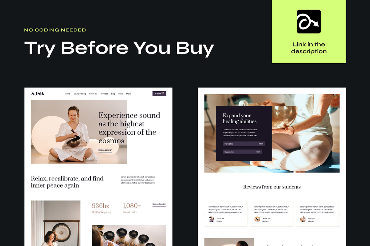 Sound Healing Website Elementor Kit, a WordPress Template by Awakened Templates (Photo 5 of 6)