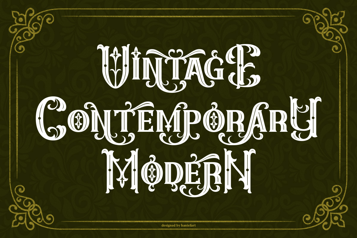 Decoraties - Modern Decorative Font, a Blackletter Font by haniefart (Photo 2 of 11)
