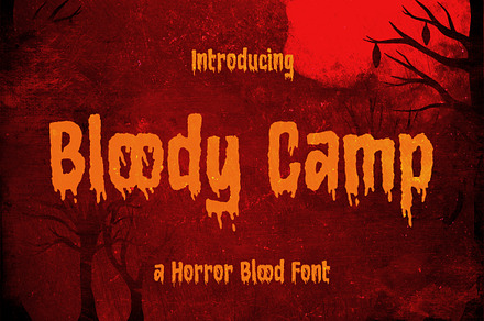 Bloody Camp - A Horror Blood Font, a Handwritten Font by Typefactoryco