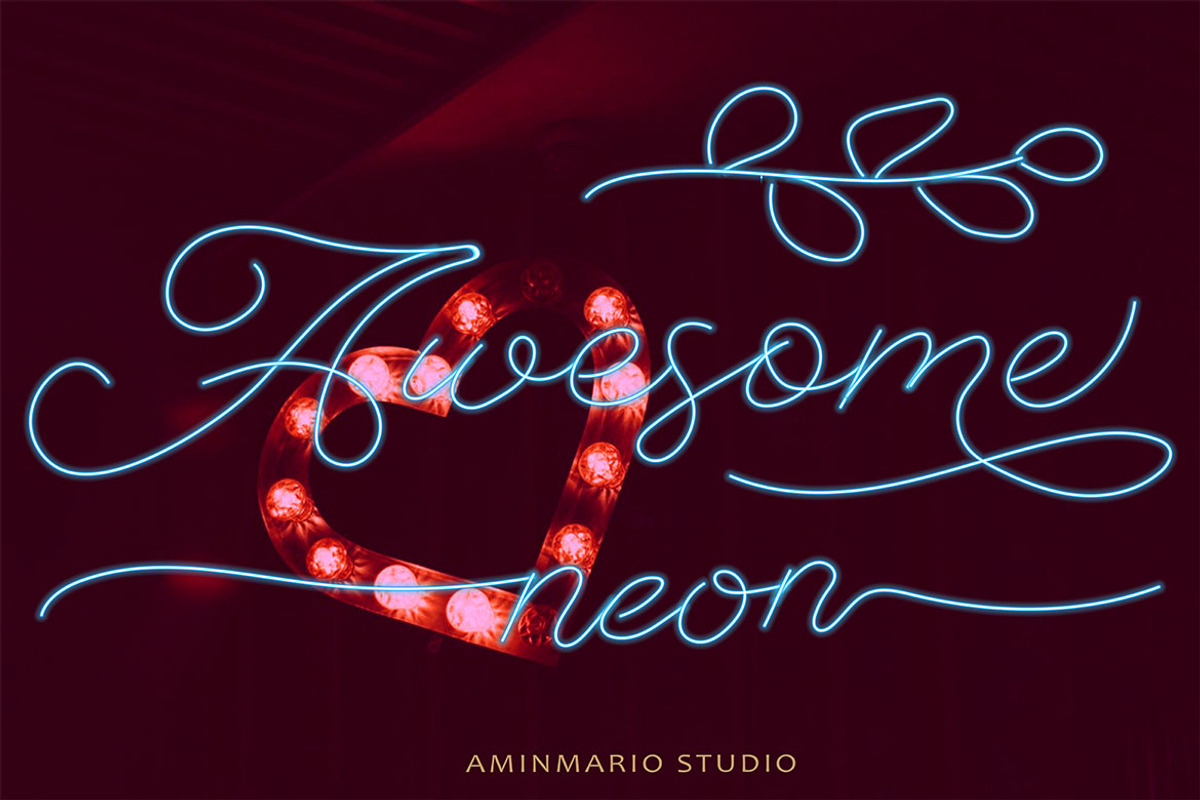NEON Script Style - 7 COLORS