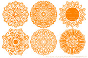 Orange Lace Doily Vectors, an Illustration by Amanda Ilkov (Thumbnail 3 of 4)