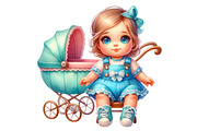Summer Cute Baby Girl Clipart Bundle, a Graphic by CitraGraphics (Thumbnail 2 of 4)