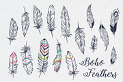 Boho Feathers Set, an Object Graphic by Angelina De Sol (Thumbnail 3 of 3)