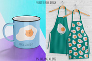 Funny Cats and Fried eggs, a Pattern Graphic by Irina Ostapenko (Thumbnail 2 of 7)