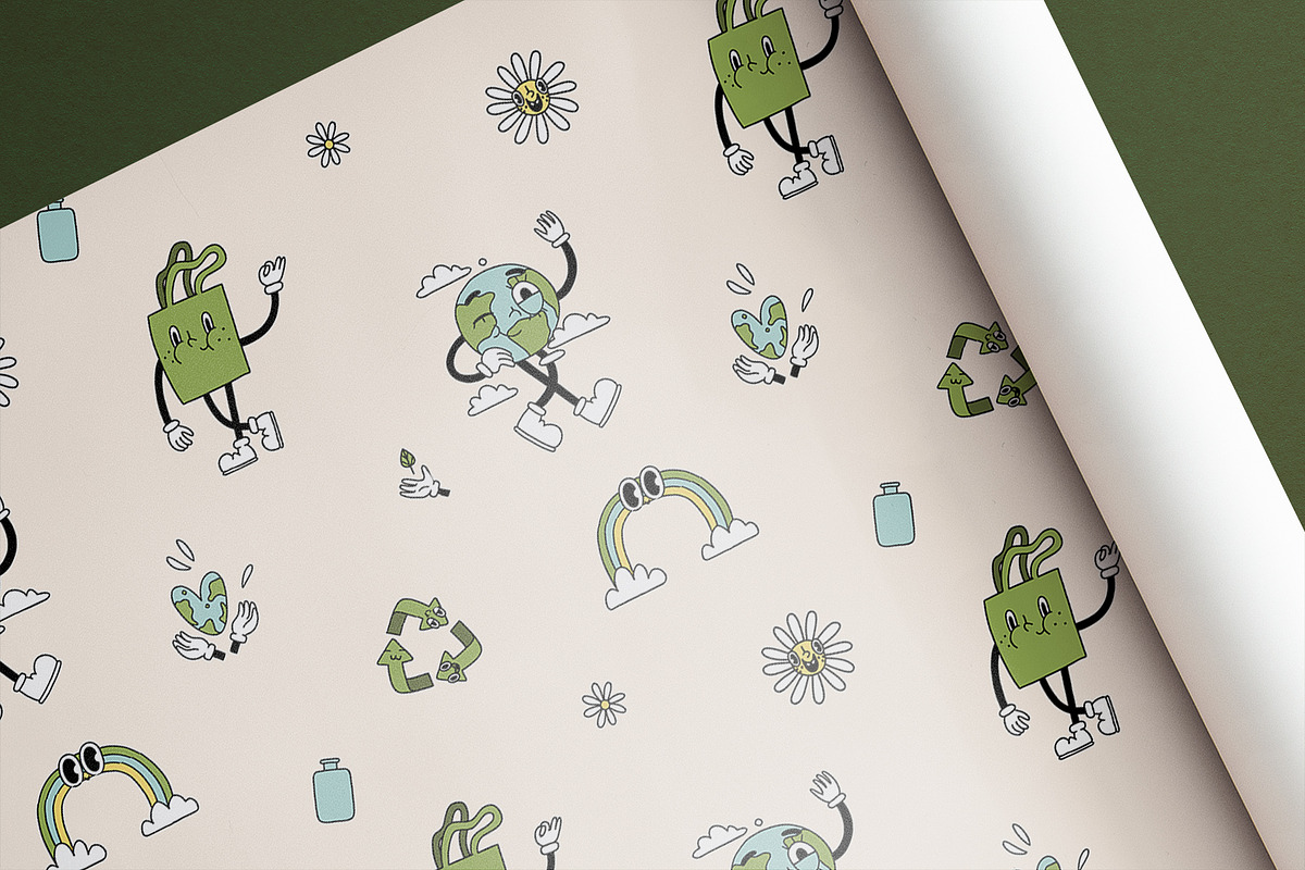 Groovy Earth day elements & prints, a Stationery Template by Cute Atelier (Photo 5 of 9)