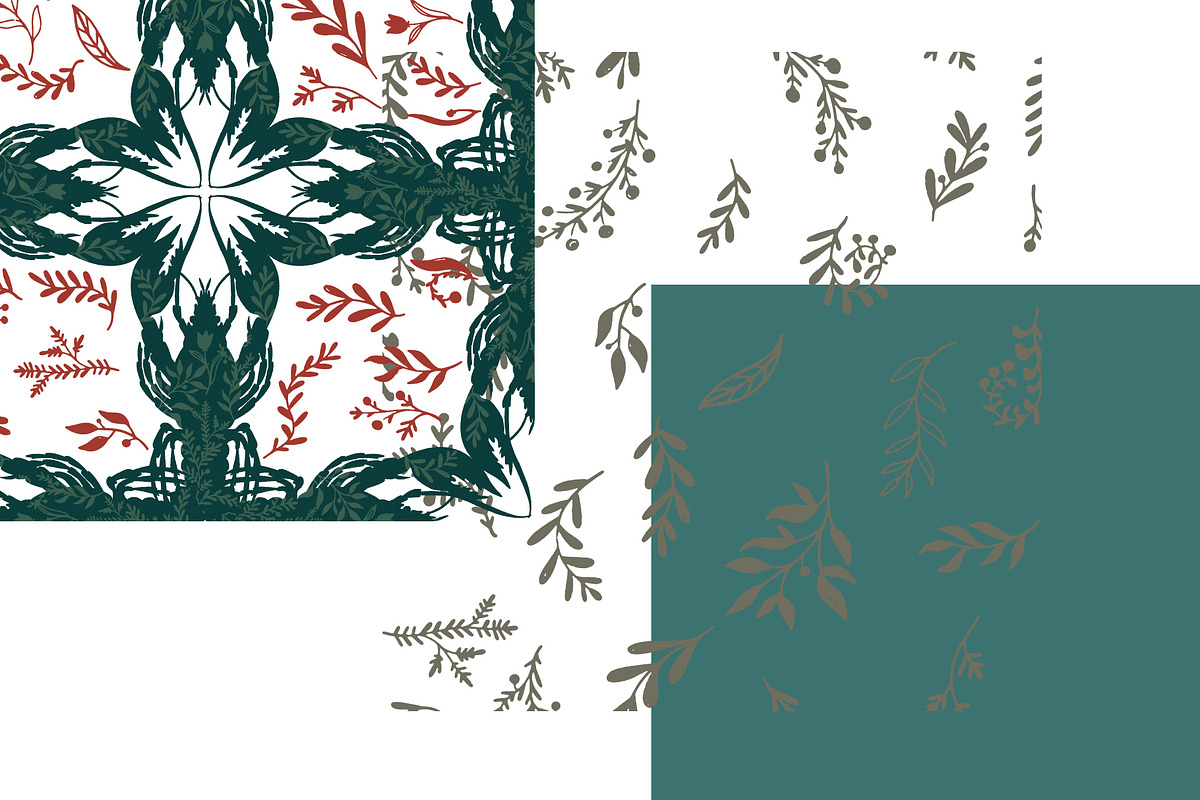 Lobster Meadow Lace Folk, a Pattern Graphic by NayaChu (Photo 7 of 11)