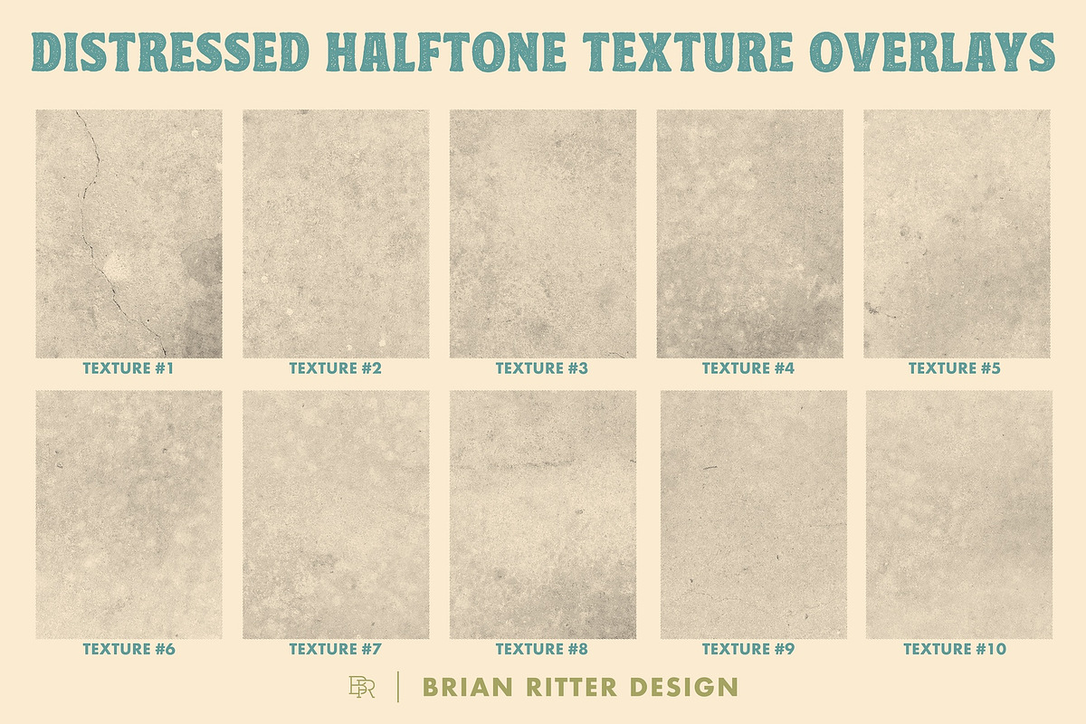 Distressed Halftone Texture Overlays, a Texture Graphic by Brian Ritter Design (Photo 7 of 11)