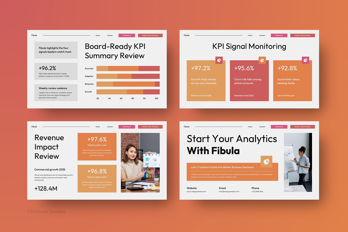 Data Analytics & KPI Dashboard, a Presentation Template by FIBRINOSÄ (Photo 7 of 7)
