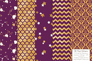 Gold Foil Digital Papers in Plum, a Pattern Graphic by Amanda Ilkov (Thumbnail 4 of 4)