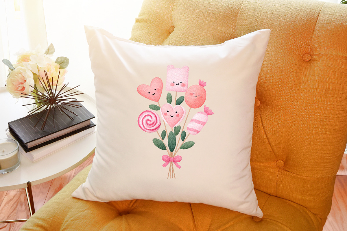 Cute Watercolor Valentines Clipart B, an Illustration by Sublimation Artist (Photo 6 of 6)