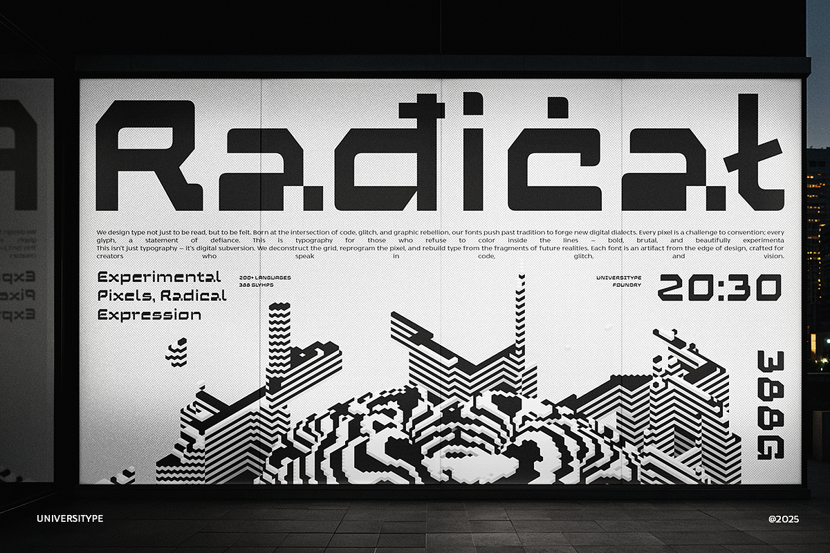 UT Qartige - A Technofuturistic Font, a Font by Universitype (Photo 12 of 12)