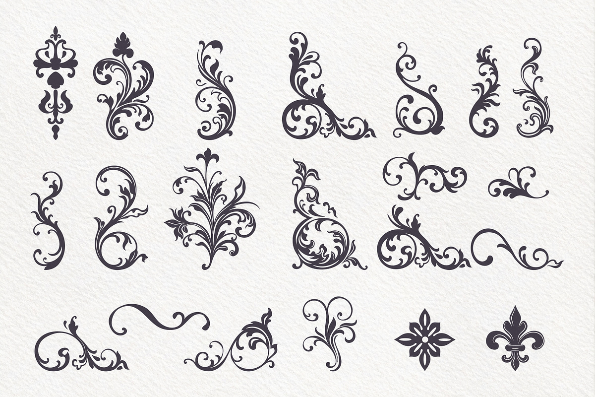 Vector Fleur de Lis & Flourishes, an Object Illustration by FleurArt (Photo 4 of 17)