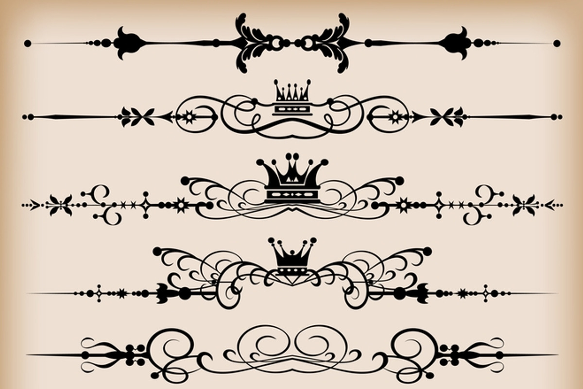 Set Vintage Elements, an Outline Icon by kio (Photo 1 of 4)