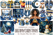 Dreamy Night Christmas Clipart, an Illustration by OK Design (Thumbnail 1 of 5)