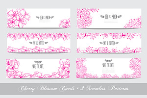 Pink Cherry Blossom Cards Patterns