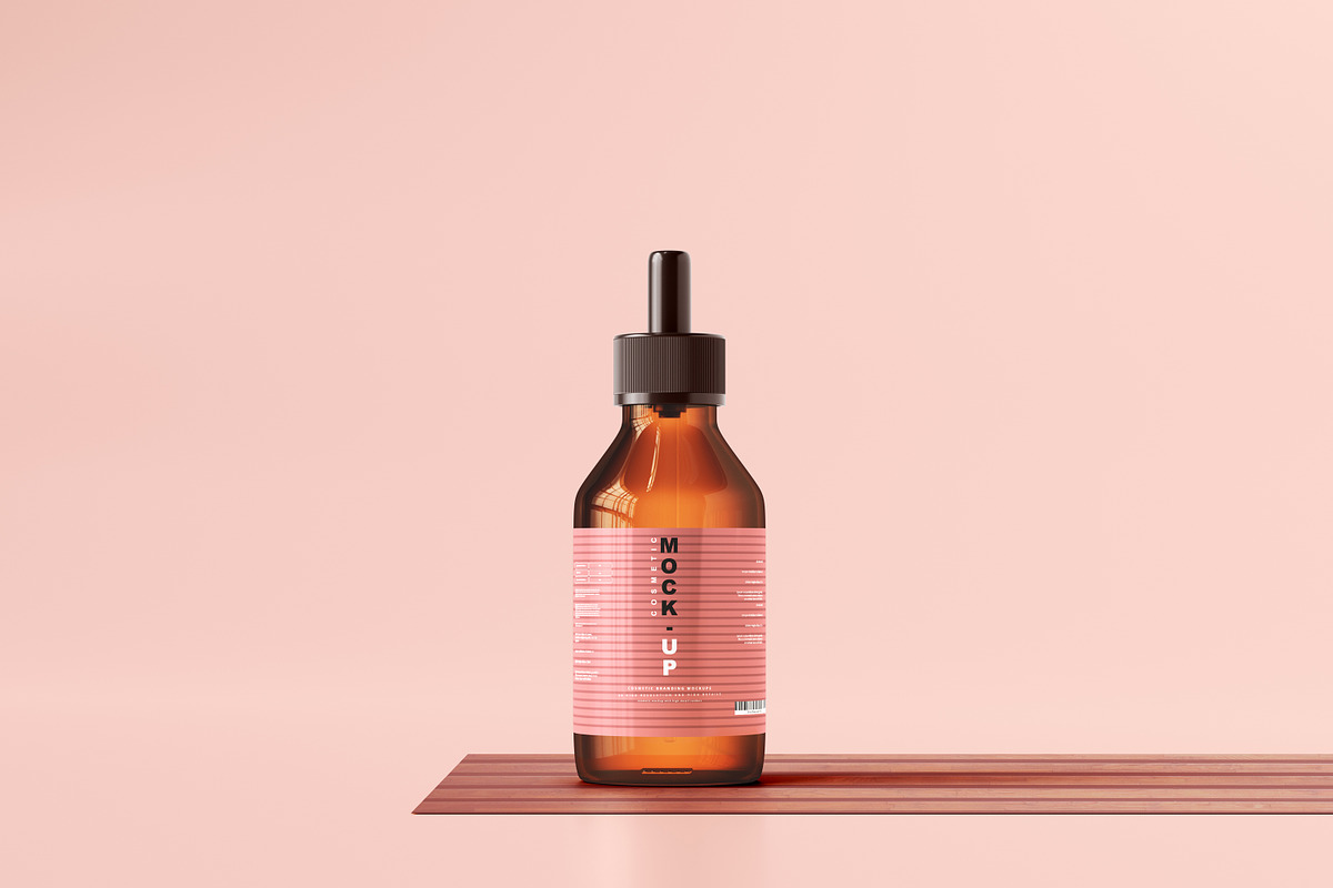 Amber Glass Dropper Bottle Mockups, a Cups & Container Mockup by pmvch (Photo 2 of 26)