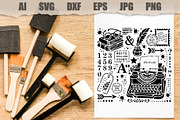 Stencil Vintage Writing Desk, an Object Illustration by MARYCRAFTIRIA (Thumbnail 2 of 3)