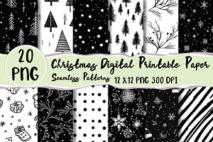 Christmas Digital Printable Paper, a Texture Illustration by Daily.Designs