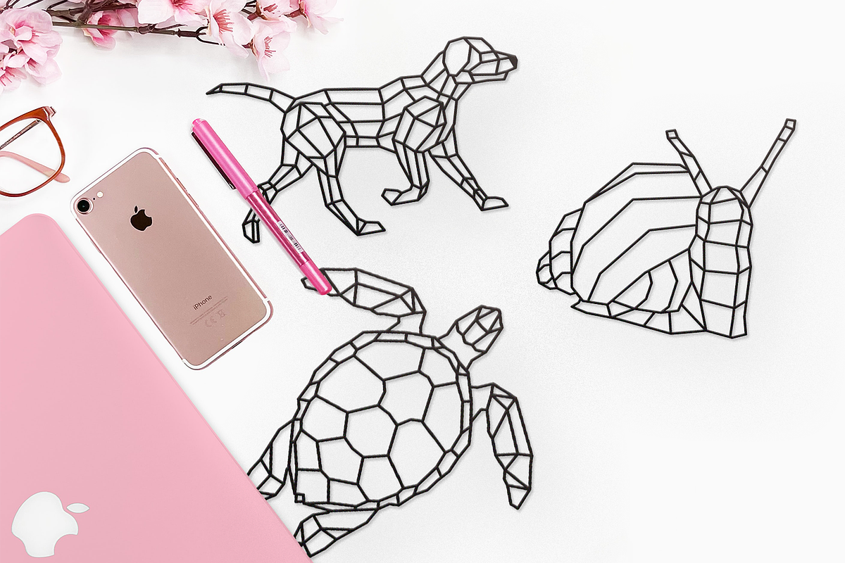 100 Geometric Animals Portraits, a Decorative Illustration by Arshad Ali (Photo 5 of 11)