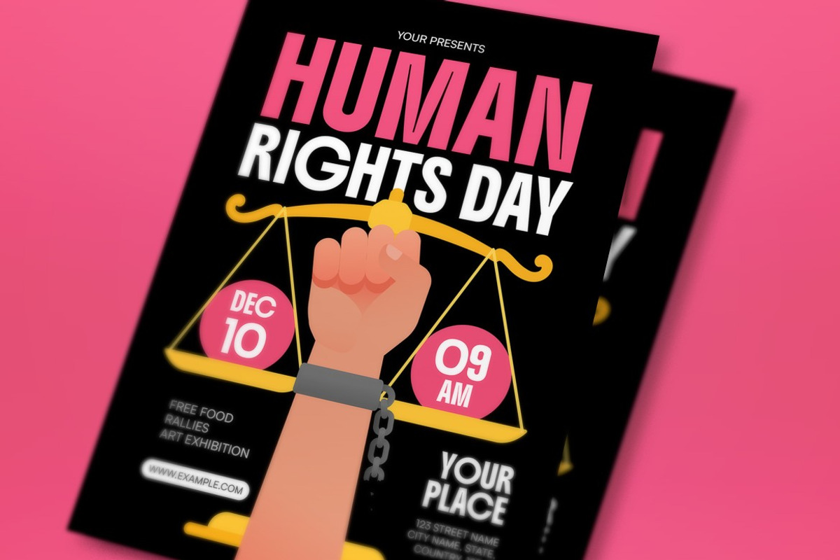 Human Rights Day Flyer, a Flyer Template by graphicook