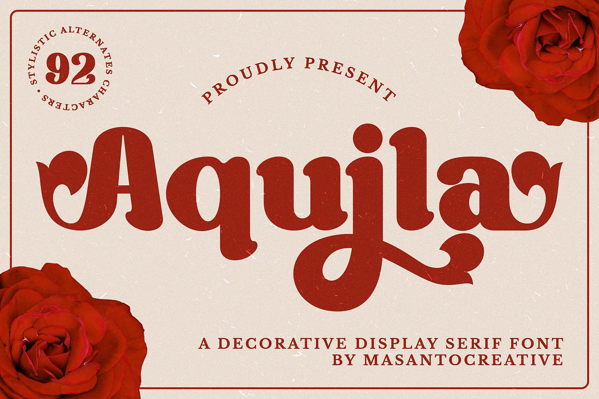 Aquila – Decorative Serif Font, a Serif Font by kangfont Studio (Photo 1 of 10)