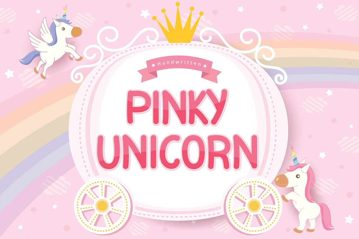 Pinky Unicorn - Display Font, a Sans Serif Font by Graphicxell (Photo 1 of 7)
