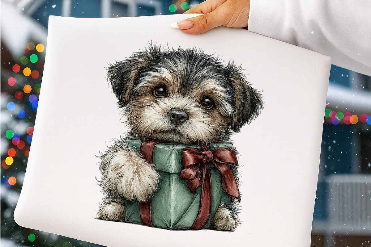 Watercolor Christmas Dogs Clipart, a Transportation Illustration by SinaCreation (Photo 5 of 9)