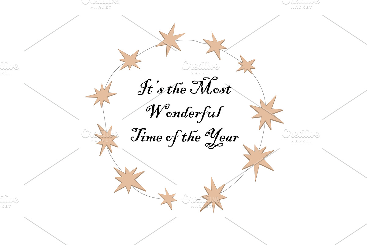 Paper stars isolated wreath frame, an Object Illustration by Toltemara